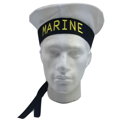 Br Costumes Marine Hat Cap White Black Skipper Navy Sea Fancy Dress Sailor Accessory Hats