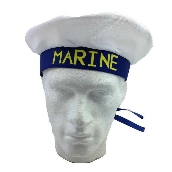 Br Costumes Marine Hat Cap White Navy Skipper Sea Fancy Dress Sailor Accessory Hats