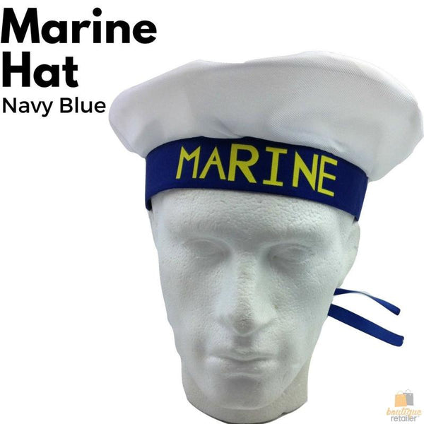 Br Costumes Marine Hat Cap White Navy Skipper Sea Fancy Dress Sailor Accessory Hats