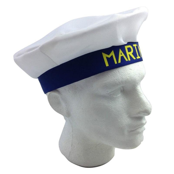 Br Costumes Marine Hat Cap White Navy Skipper Sea Fancy Dress Sailor Accessory Hats
