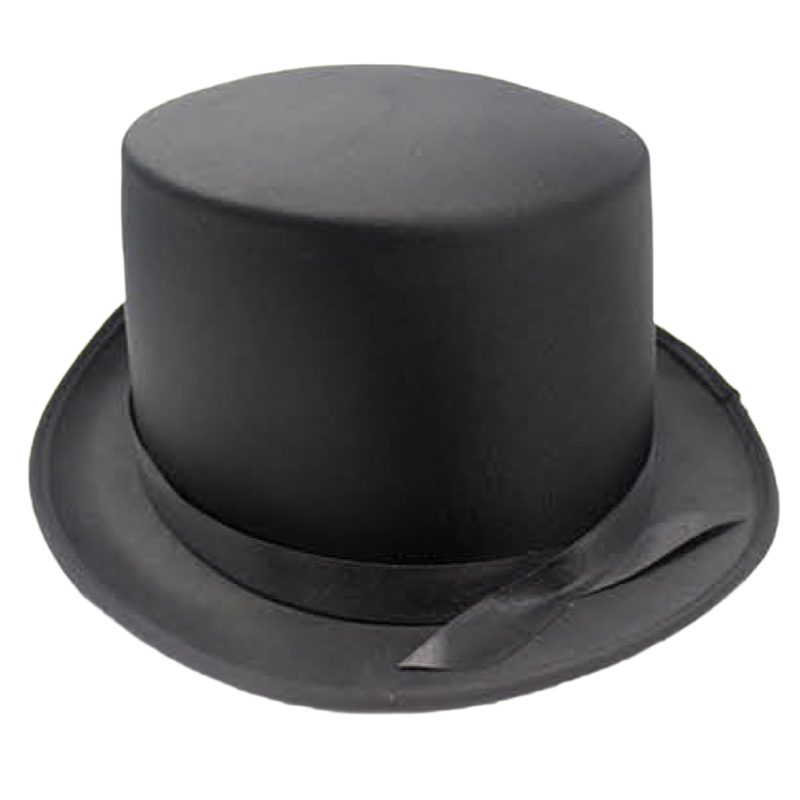 Br Costumes Satin Top Hat Party Cap Fancy Dress Trilby Fedora Black Hats