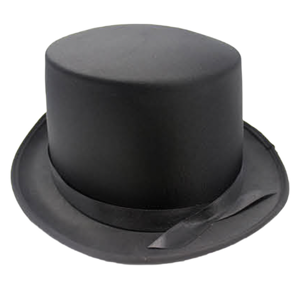 Br Costumes Satin Top Hat Party Cap Fancy Dress Trilby Fedora Black Hats