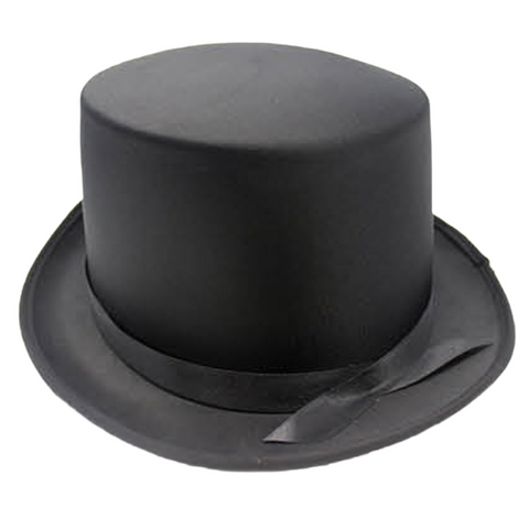 Br Costumes Satin Top Hat Party Cap Fancy Dress Trilby Fedora Black Hats