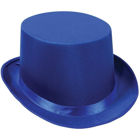 Br Costumes Satin Top Hat Party Cap Fancy Dress Trilby Fedora Blue Hats