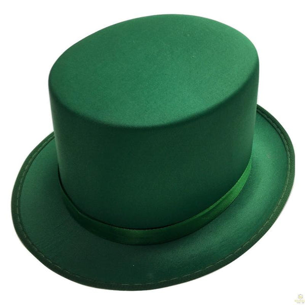Br Costumes Satin Top Hat Party Cap Fancy Dress Trilby Fedora Green Hats