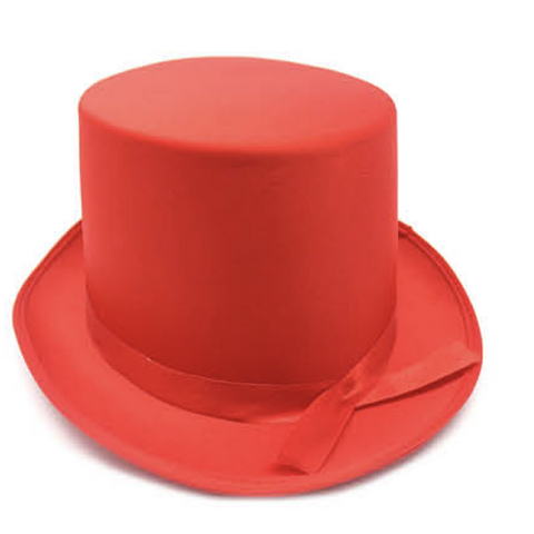 Br Costumes Satin Top Hat Party Cap Fancy Dress Trilby Fedora Red Hats