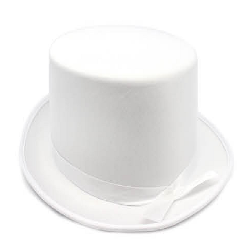 Br Costumes Satin Top Hat Party Cap Fancy Dress Trilby Fedora White Hats
