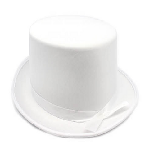 Br Costumes Satin Top Hat Party Cap Fancy Dress Trilby Fedora White Hats