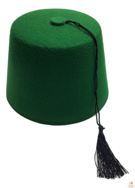 Turkish Hat Fez Tarboosh Dress Up Costume Party Moroccan Green Hats