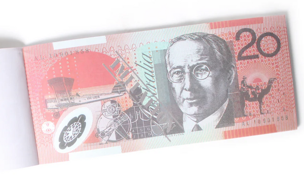 Br Costumes 20 Dollar Australian Souvenir Note Pad Fake Aud Money 1 Pack Of 50 Sheets Notebooks