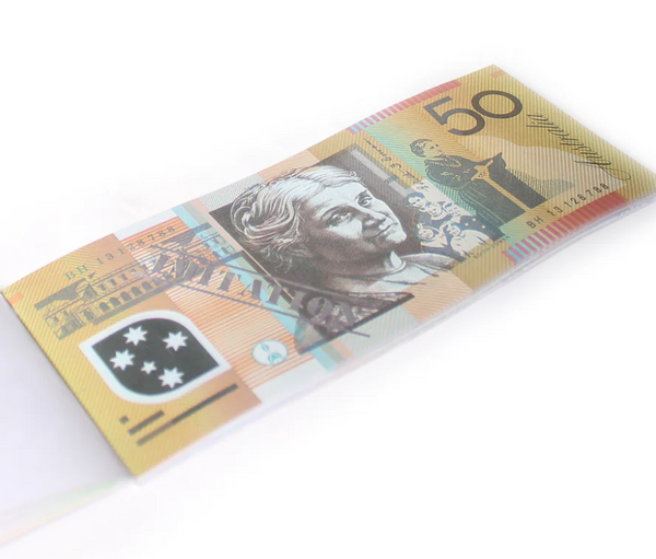 Br Costumes 50 Dollar Australian Souvenir Note Pad Fake Aud Money 1 Pack Of Sheets Notebooks