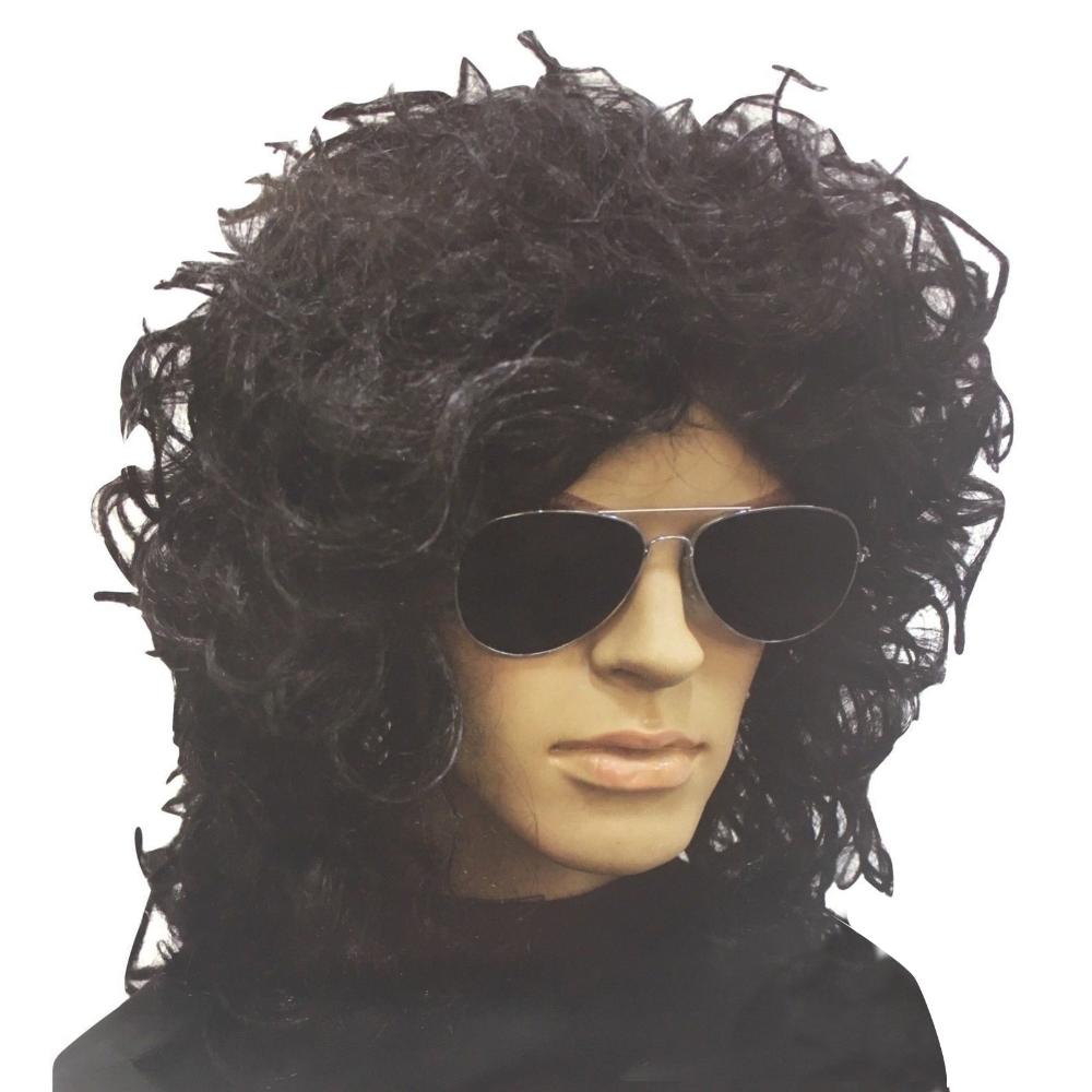 Br Costumes Popstar Wig Punk Party Fancy Curly Long Hair Rock 70S 80S Wigs Facial Hair