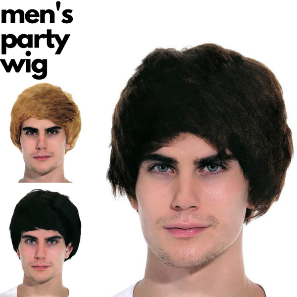 Br Costumes Mens Party Wig Dress Up Fancy Classic Style Black Wigs Facial Hair