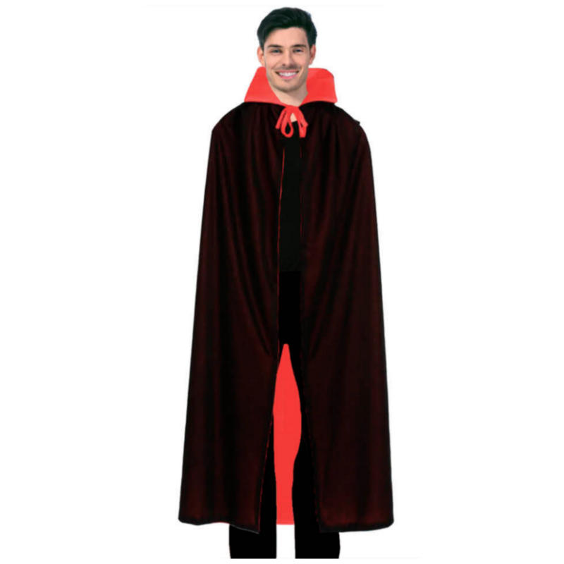 Br Costumes Halloween Mens Fancy Cape Red Black Long Cloak Coat Witch Ghost Vampire Wings