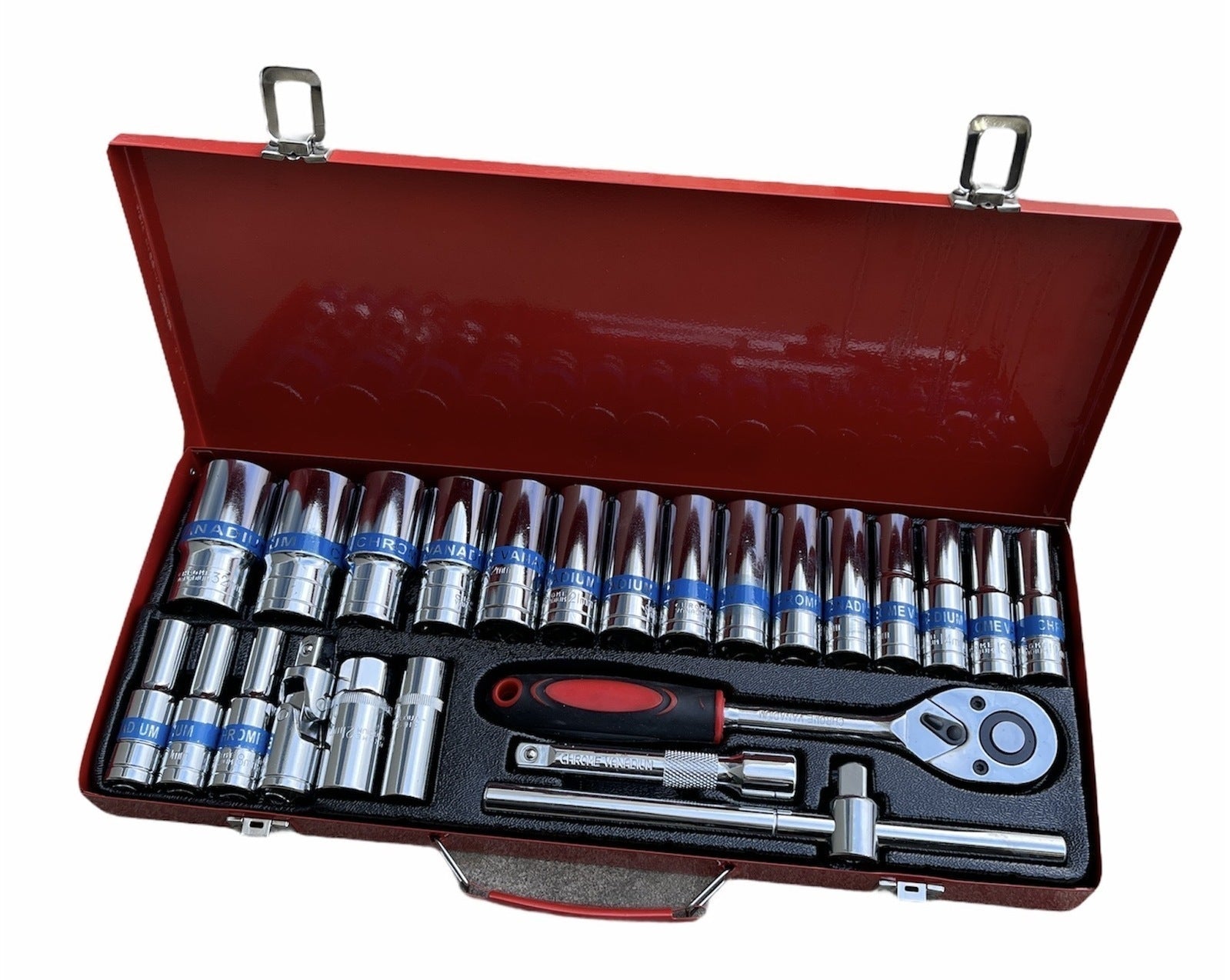 Br Apparel 24 Piece Ratchet Socket Wrench Set Screwdriver Bits Extension Hex Chrome Vanadium Screwdrivers