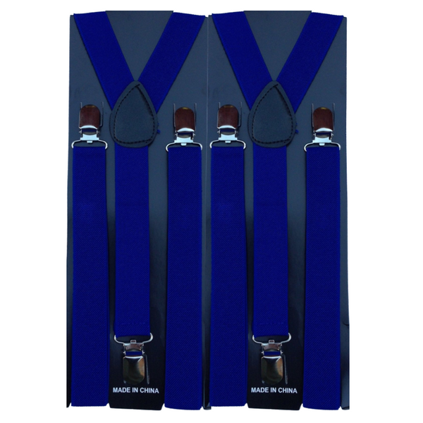 Br Costumes 2X Mens Suspenders Braces Adjustable Strong Clip On Elastic Formal Wedding Slim Blue Suspenders/Braces