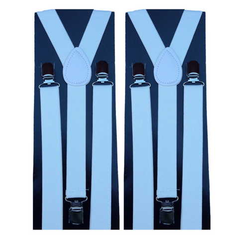 Br Costumes 2X Mens Suspenders Braces Adjustable Strong Clip On Elastic Formal Wedding Slim White Suspenders/Braces