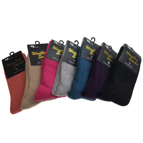 Br Apparel 2 Pairs Wool Blend Ladies Womens Thick Soft Work Thermal Warm Winter Assorted Colour Size 2 8 Socks