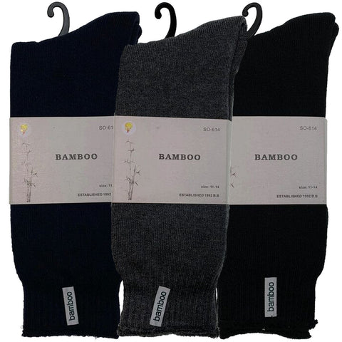 3 Pairs Premium Bamboo Mens Heavy Duty Thick Work Bulk Cushion Assorted Colour Pack 11 14 Socks