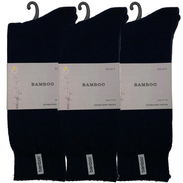 3 Pairs Premium Bamboo Mens Heavy Duty Thick Work Bulk Cushion Assorted Colour Pack 11 14 Socks