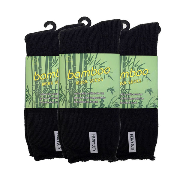 3 Pairs Premium Bamboo Mens Heavy Duty Thick Work Bulk Cushion Assorted Colour Pack 11 14 Socks