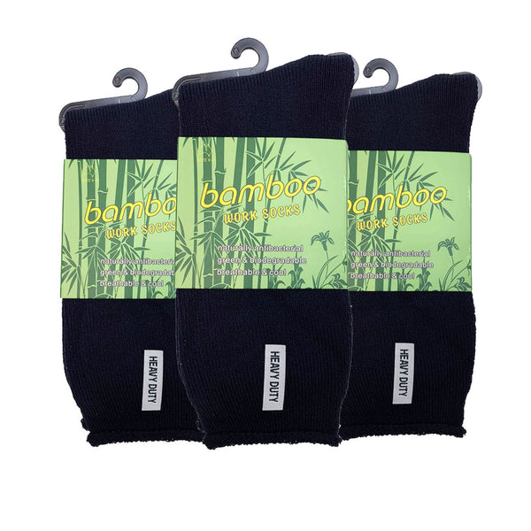 3 Pairs Premium Bamboo Mens Heavy Duty Thick Work Bulk Cushion Assorted Colour Pack 11 14 Socks