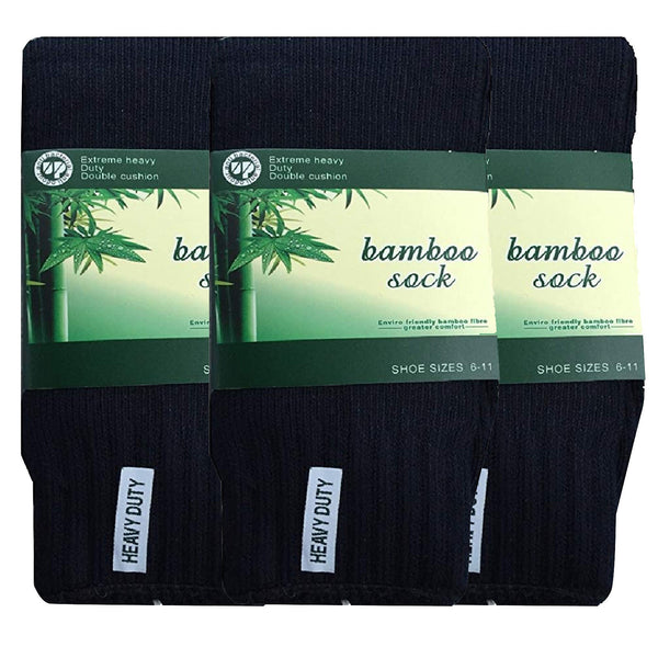 Br Apparel Bamboo Work Mens Heavy Duty Cushioned Breathable Size 11 14 Navy Socks