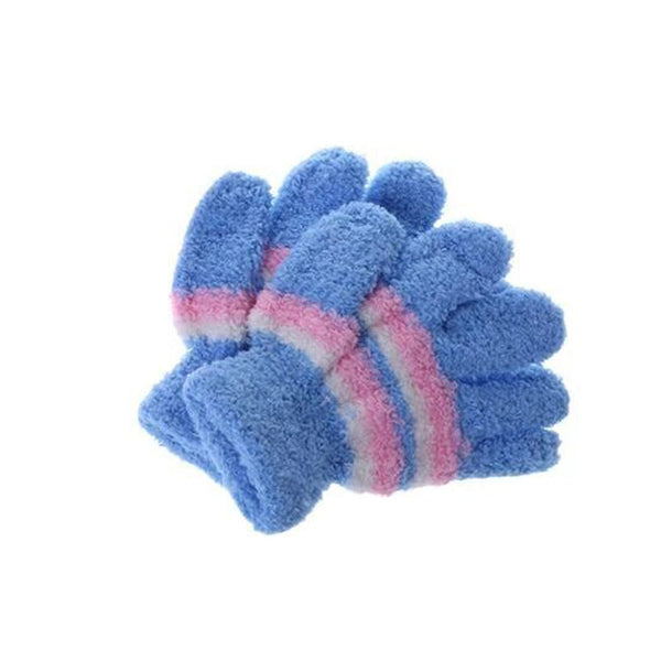 Br Apparel 3 Pair Little One Gloves Warm Winter Full Finger Thermal Coral Fleece Kids Boys Girls Baby Gloves