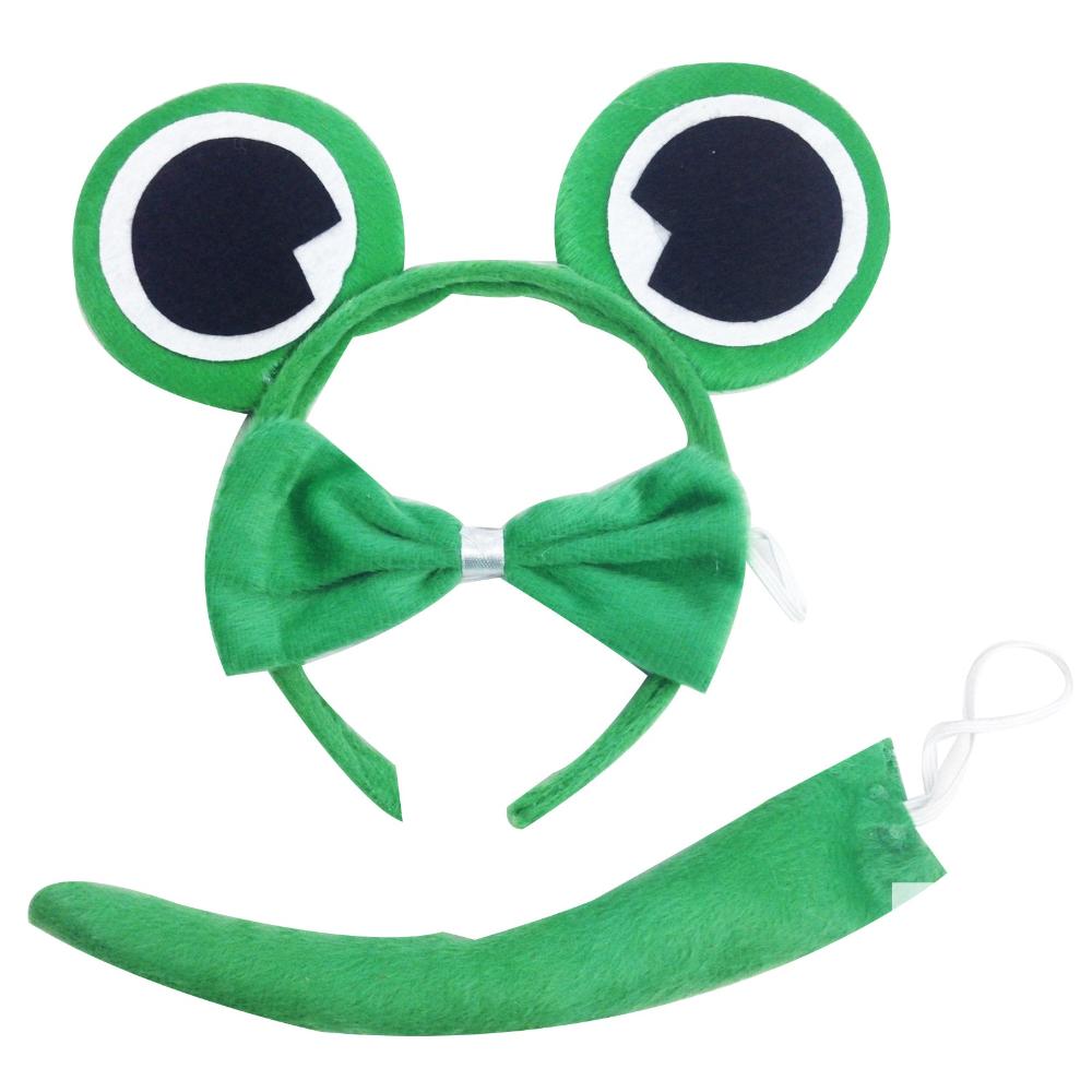 Br Costumes 3Pcs Set Animal Dress Up Party Bow Tie Tail Ears Book Week Green Frog Unisex Costumes