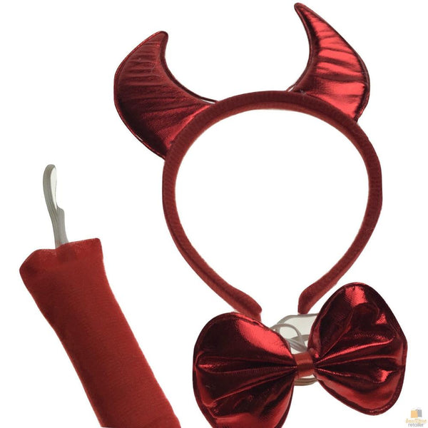 Br Costumes 3Pcs Set Animal Dress Up Party Bow Tie Tail Ears Book Week Red Devil Unisex Costumes