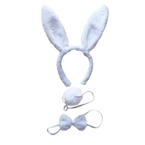3Pcs Set Animal Costume Dress Up Party Bow Tie Tail Ears Book Week White Rabbit Unisex Costumes