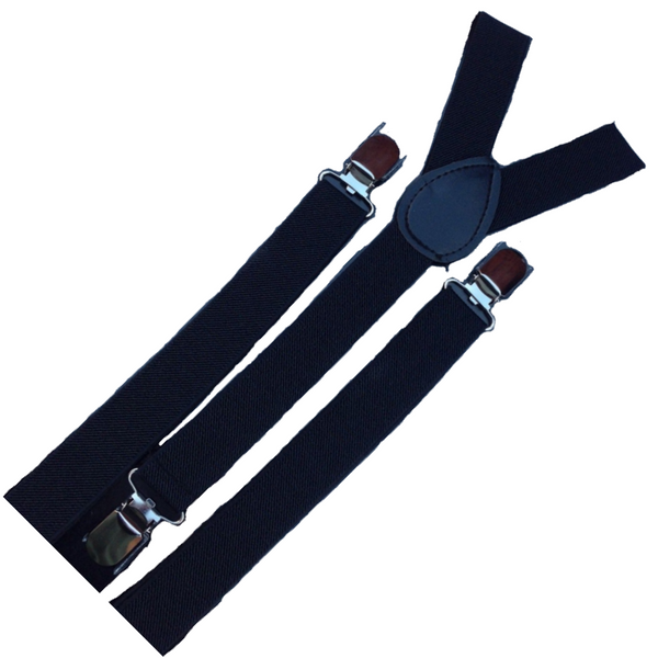 Br Costumes 3X Mens Suspenders Braces Adjustable Strong Clip On Elastic Formal Wedding Slim Black Suspenders/Braces