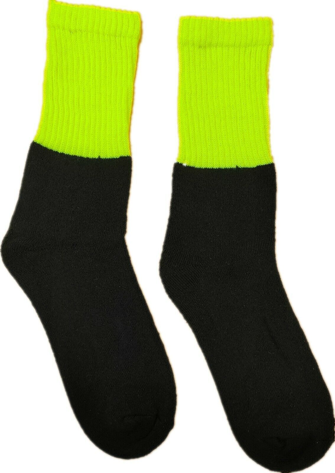Br Apparel 3X Pairs Hi Vis Workwear Safety Tradie High Visibility Fluro Yellow Socks