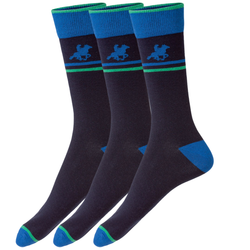 Livergy Mens Crew Navy/Green 1 Pack Of 3 Eu 39 42 Socks
