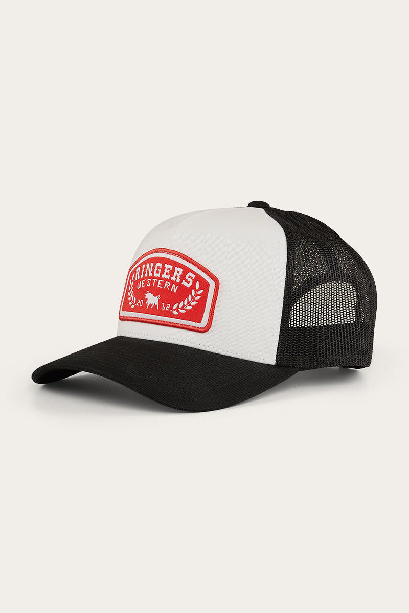 Ringers Western Wheatbelt Trucker Baseball Cap Hat In White/Red Hats & Headwear