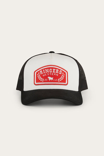 Ringers Western Wheatbelt Trucker Baseball Cap Hat In White/Red Hats & Headwear