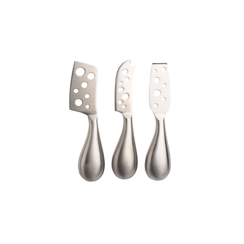 Euroline 3Pc Stainless Steel Cheese Knife Set Kitchen Cutlery Silver Cutlery Sets