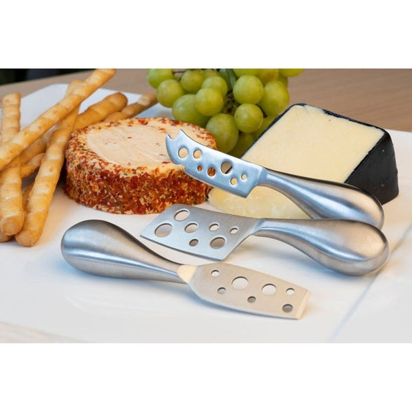 Euroline 3Pc Stainless Steel Cheese Knife Set Kitchen Cutlery Silver Cutlery Sets
