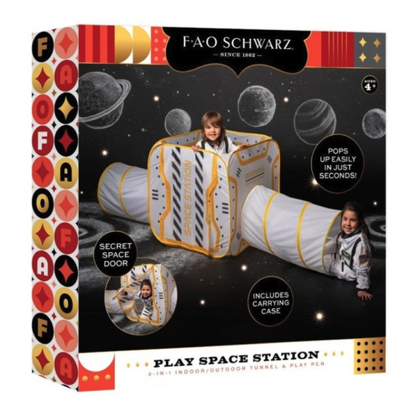 Fao Play Space Station 2 In 1 Indoor / Outdoor Tunnel & Tent Playpen Play Tents