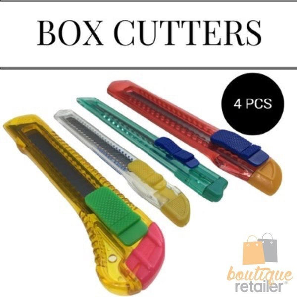 Br Costumes 4X Box Cutter Knife Retractable Blade Snap Off Razor Durable Opener Slide Lock Cutters & Trimmers