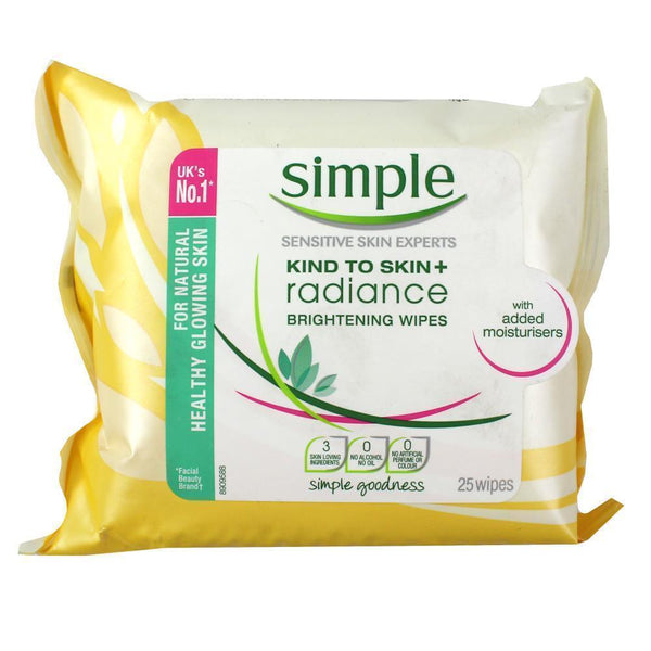 25 Wipes Simple Sensitive Skin Experts Brightening 1 Pack Cleansers & Toners