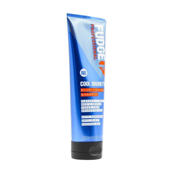 Fudge 6X 250Ml Blue Toning Shampoo Erases Red & Orange From Cool Brunette Hair Hair Colouring