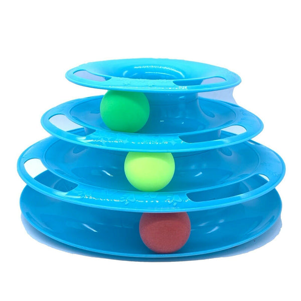 Br Toys Funny Cat Plastic Tower Interactive Track Ball Playing Game Assorted Colours Outdoor Toy Balls
