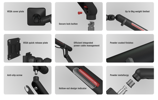 Ufou Kyber Monitor Arm Single Mount Bracket Heavy Duty Star Wars Black Monitor Mounts & Stands