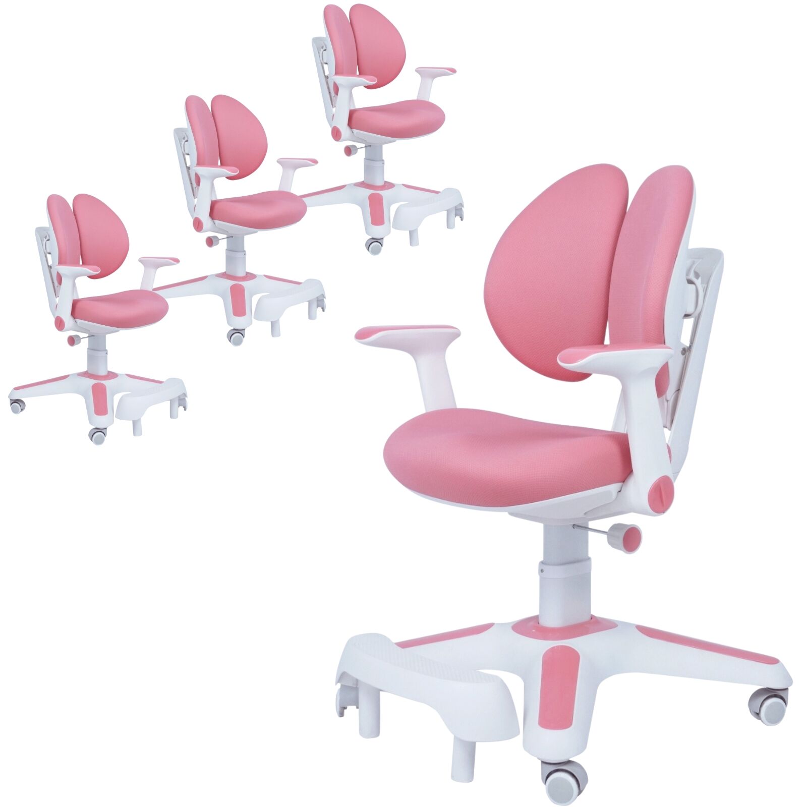 4X Ergonomic Children Kids Study Chairs Height Adjustable Pink Kids Chairs