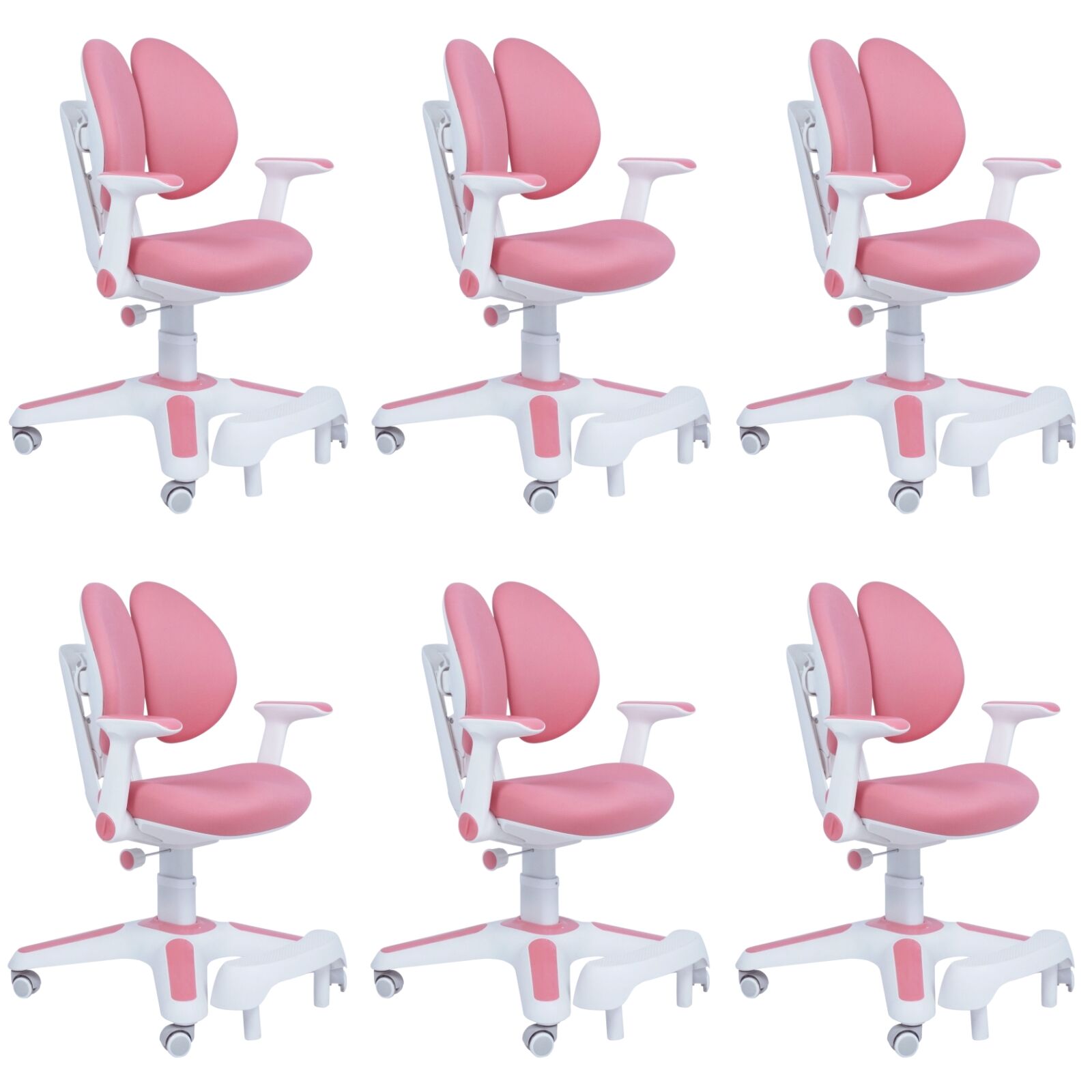 6X Ergonomic Children Kids Study Chairs Height Adjustable Pink Kids Chairs