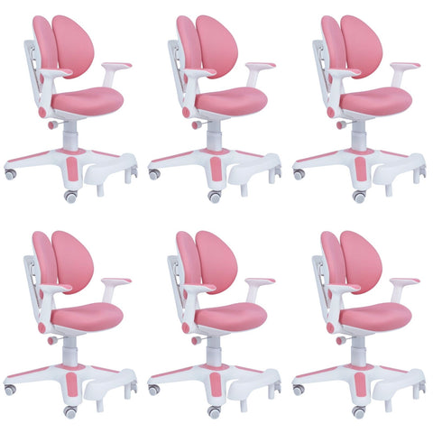 6X Ergonomic Children Kids Study Chairs Height Adjustable Pink Kids Chairs