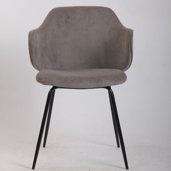 Br Home Set Of 2 With Corduroy Fabric In Grey Dining Chairs