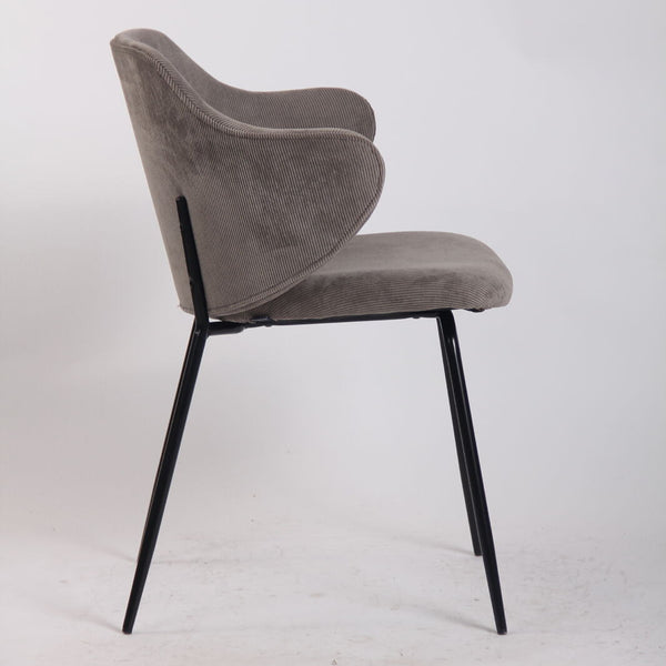 Br Home Set Of 2 With Corduroy Fabric In Grey Dining Chairs