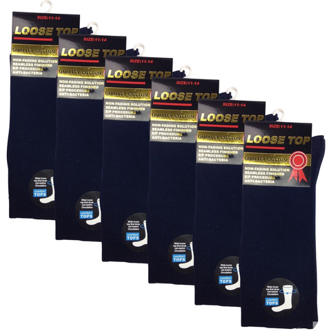 Br Apparel Cotton Rich Loose Top Diabetic Medical Circulation Comfort 6 Pair Socks